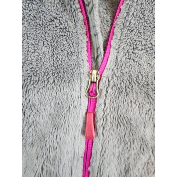 The North Face womens sz Med. fleece jacket full zip gray pink zip pockets - Picture 7 of 13